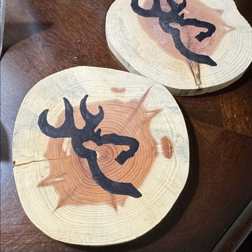 Rustic Deer Cedar Wood Coasters